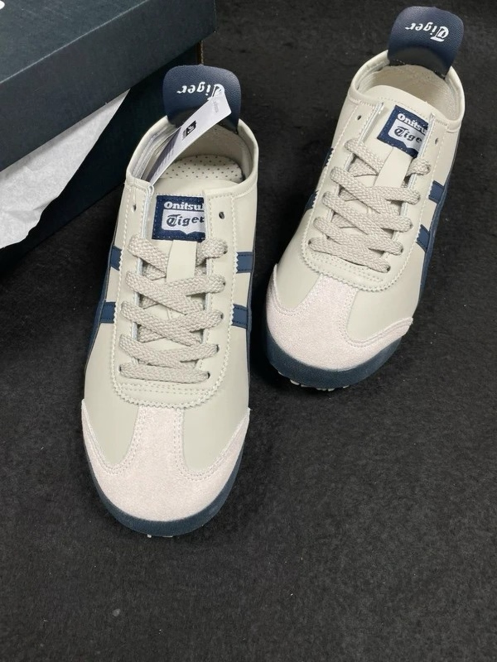 Onitsuka Tiger by Asics Men’s Mexico 66 Sneakers in Cream & Navy - Picture 7 of 7